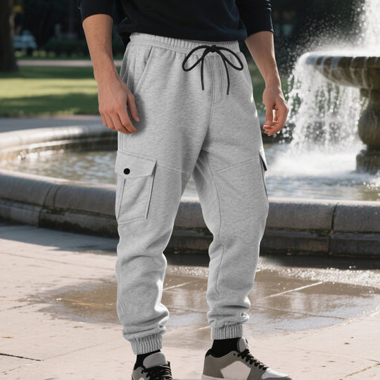 Herren Funktionale Cargo-Jogginghose mit Tunnelzug, Sicherheits-Flap-Taschen und elastischem Knöchelbündchen Shop Nory