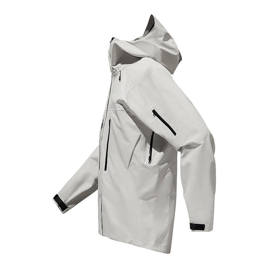 Herren Technische wasserdichte Softshell-Regenjacke mit verschweißten Nähten und vertikalen Brusttaschen Shop Nory