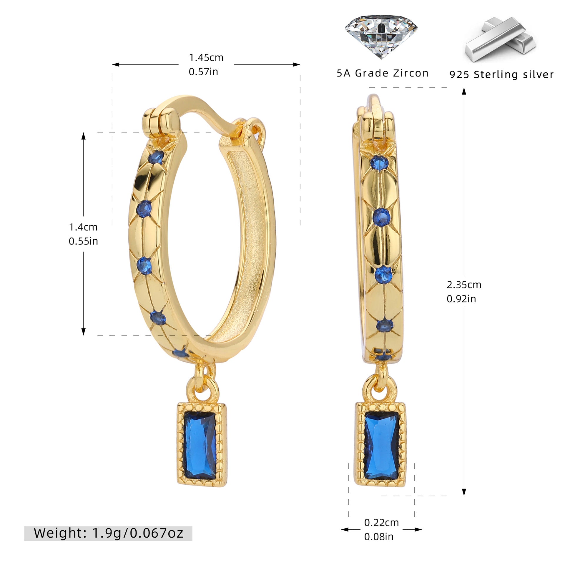 Damen Creolen mit funkelnden Zirkonsteinen und luxuriösem Design Shop Nory