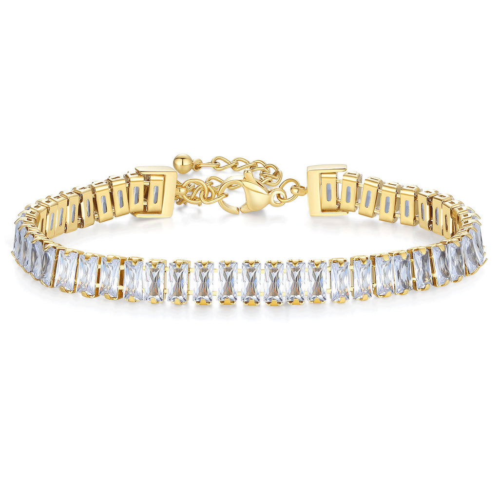 Damen Armband mit funkelnden Zirkonia und elegantem Verschluss Shop Nory