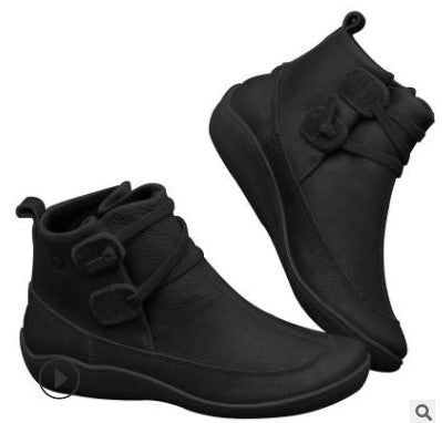 Damen Knöchelhohe Komfort-Boots aus Lederoptik mit Klettriemen und elastischer Schnürung Shop Nory