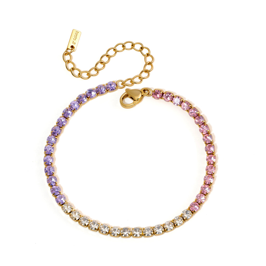 Damen Armband mit funkelnden Zirkonia-Steinen und hypoallergenem Edelstahl Shop Nory