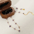 Damen elegante Kette mit Amethyst-Elementen Shop Nory