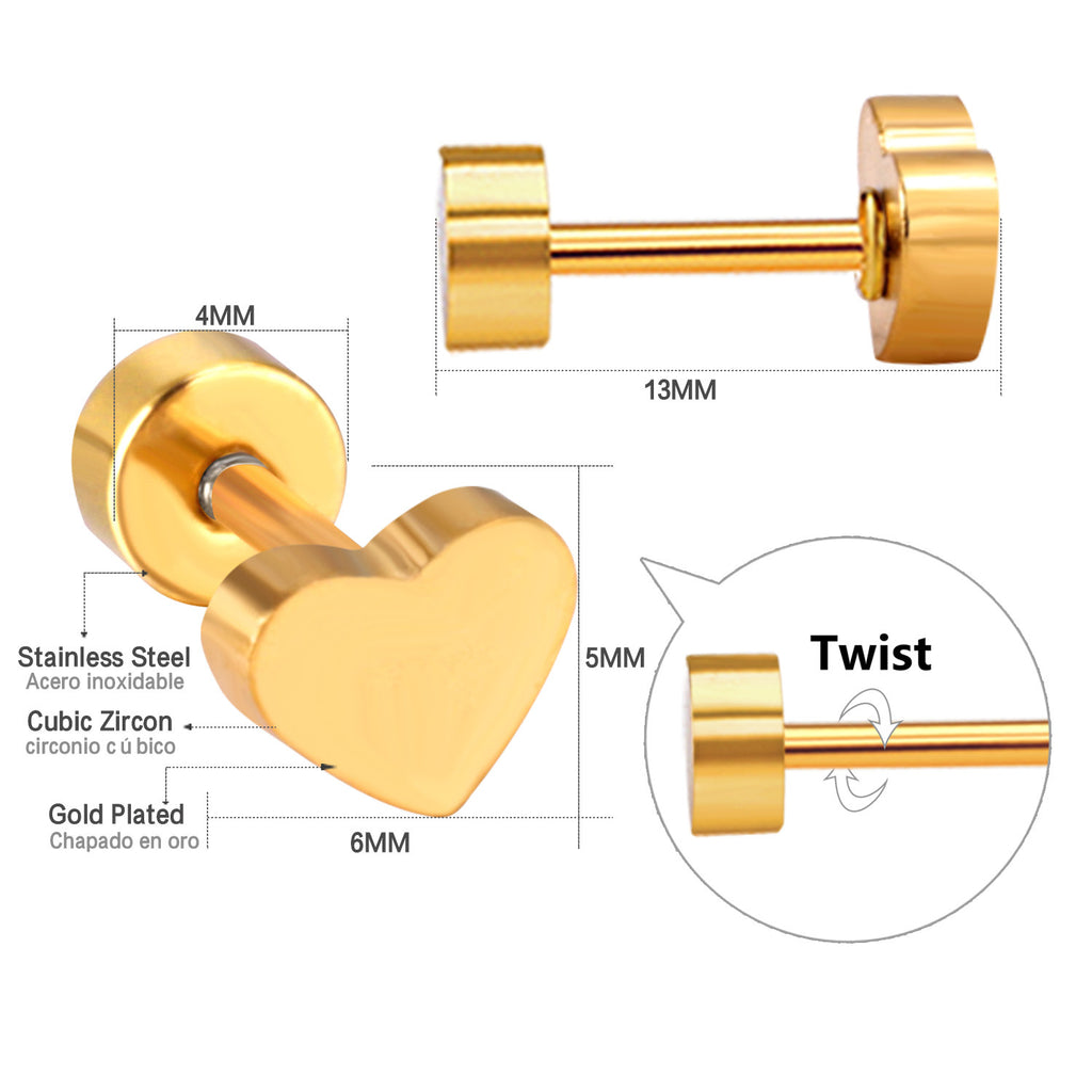 Damen Ohrringe mit herzförmigem Design aus hochwertigem Edelstahl Shop Nory