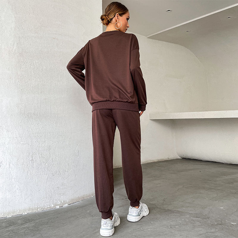 Damen Lässiges Sweatset im College‑Look mit Oversize‑Sweatshirt und Jogginghose Shop Nory