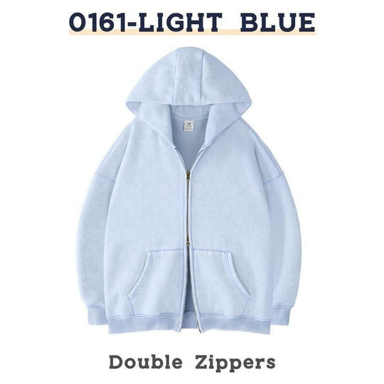 Unisex Oversized Kapuzenjacke mit Doppelreißverschluss und Kängurutaschen Shop Nory