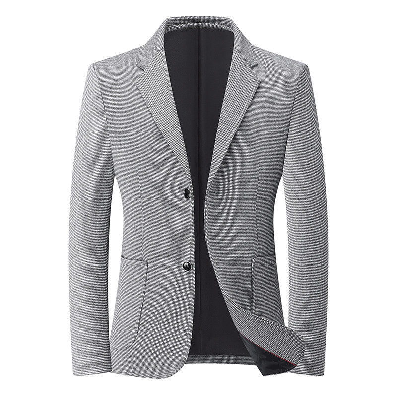 Herren Tailliertes Strickblazer aus Wollmix mit feiner Noppenstruktur und aufgesetzten Taschen Shop Nory