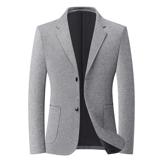Herren Tailliertes Strickblazer aus Wollmix mit feiner Noppenstruktur und aufgesetzten Taschen Shop Nory