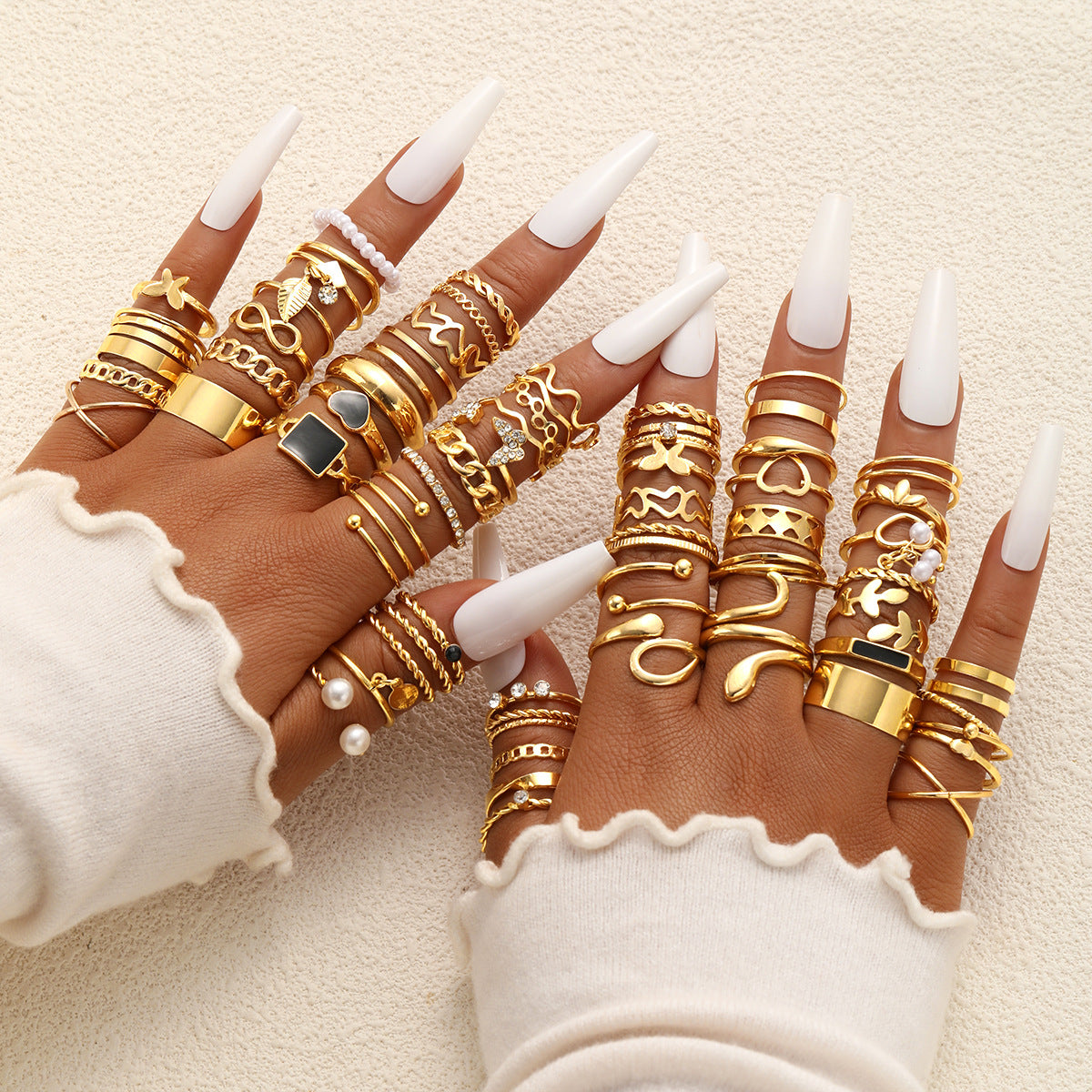 Damen Ring-Set mit kreativen und filigranen Designs Shop Nory