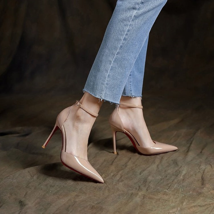 Damen elegante Schnür-Pumps mit spitzem Zehenbereich