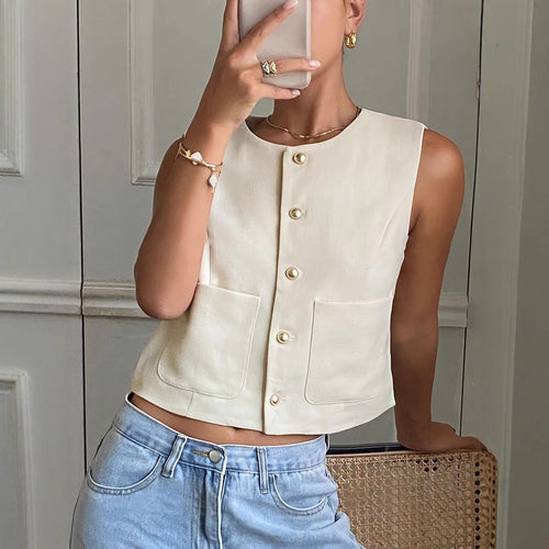 Damen modischer ärmelloser Blazer Shopnory