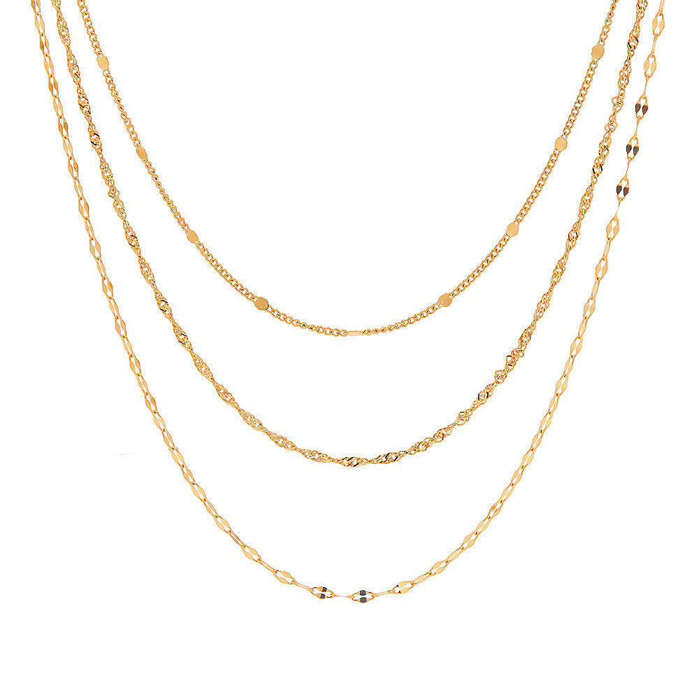 Damen Mehrlagige Halskette mit filigranen Gliederketten und eleganten Details Shop Nory