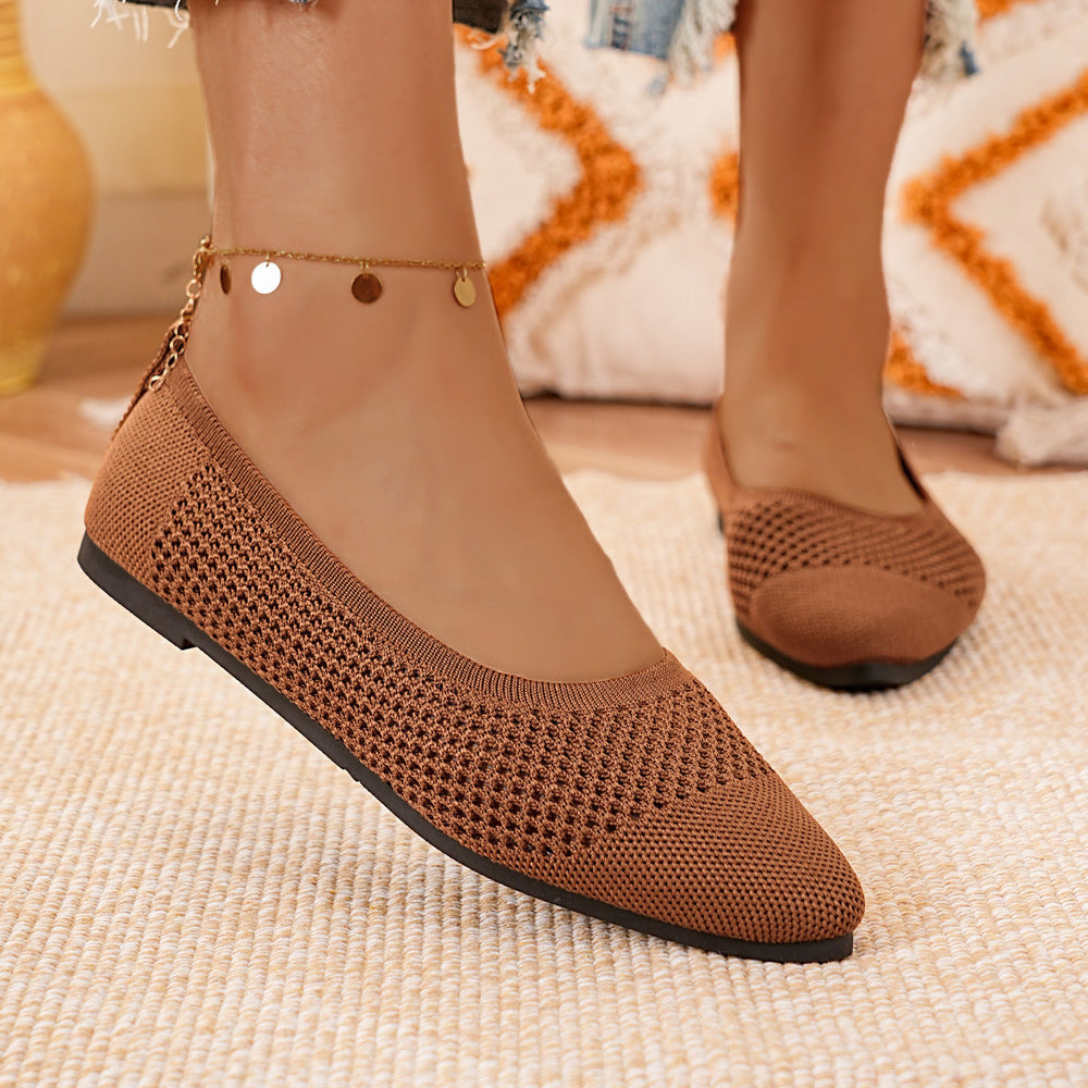 Damen luftige Ballerinas aus atmungsaktivem Netzmaterial