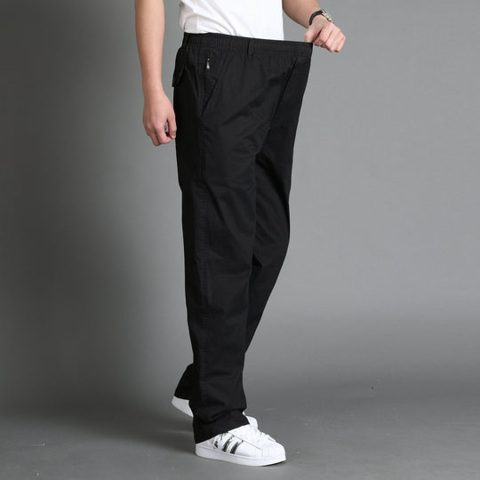 Herren Lässige Canvas-Chinohose mit elastischem Tunnelzugbund, aufgesetzten Taschen & geradem Bein Shop Nory