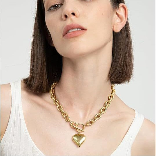 Damen Halskette mit hohem Glanz und einzigartigem Herzanhänger Shop Nory