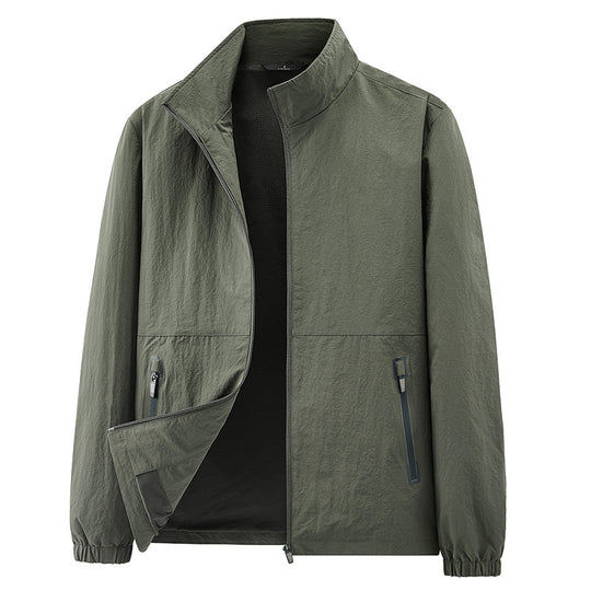 Herren Minimalistische Funktionsjacke mit Stehkragen, atmungsaktivem Meshfutter und wasserabweisenden Reißverschlüssen Shop Nory
