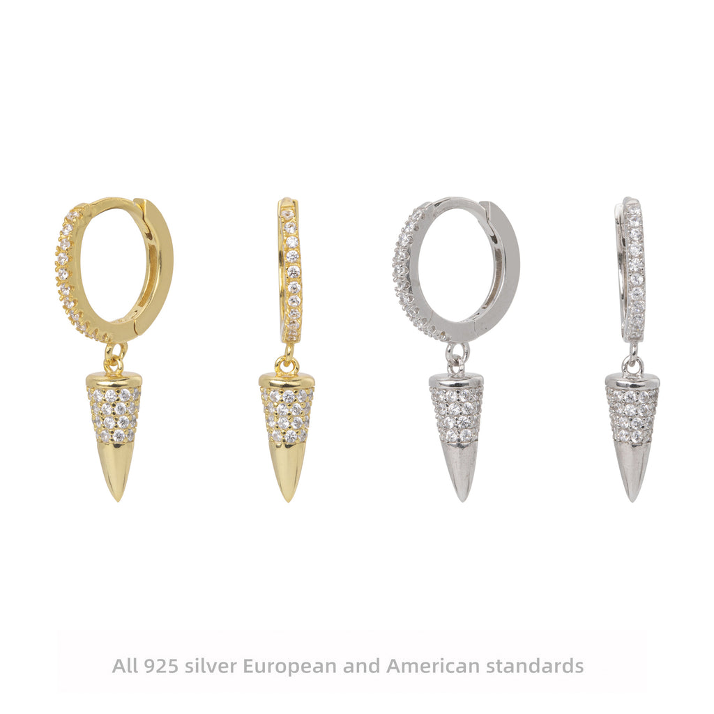 Damen Ohrhänger mit funkelndem Kegelanhänger aus 925 Sterling Silber Shop Nory