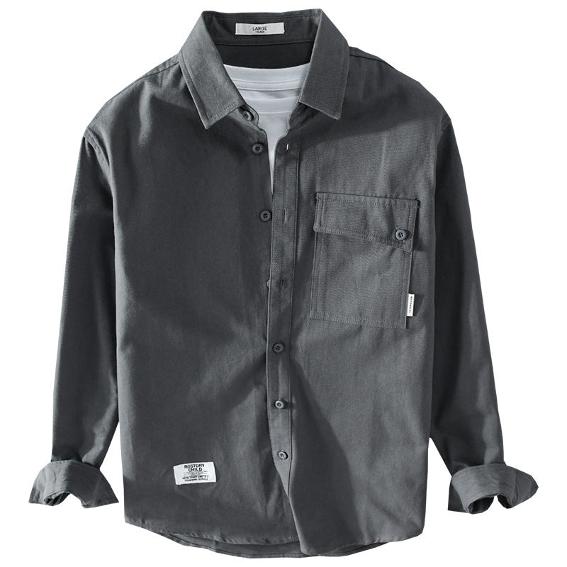 Herren Lockeres Hemdjacken-Overshirt aus Soft‑Twill mit integriertem Layer‑T‑Shirt und aufgesetzter Brusttasche Shop Nory