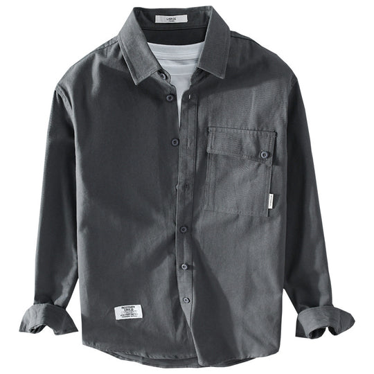 Herren Lockeres Hemdjacken-Overshirt aus Soft‑Twill mit integriertem Layer‑T‑Shirt und aufgesetzter Brusttasche Shop Nory