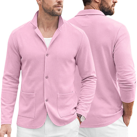 Herren Strickblazer-Cardigan mit Strukturstrick und aufgesetzten Taschen Shop Nory