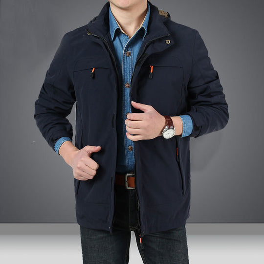 Herren Moderne Softshell-Fieldjacke mit Kapuze, atmungsaktivem Stretch und Organizer-Taschen Shop Nory