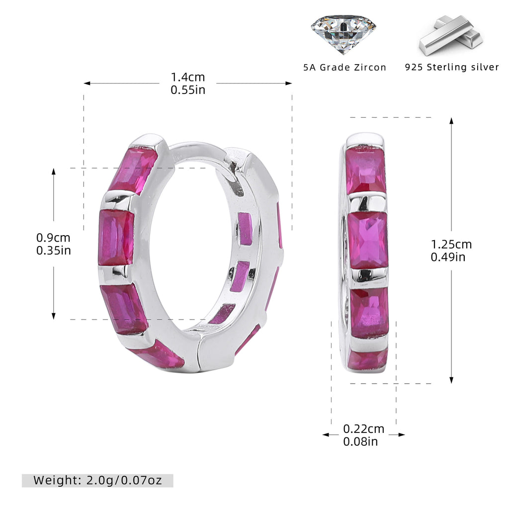 Damen Creolen mit eleganten Zirkon-Akzenten aus 925 Sterling Silber Shop Nory
