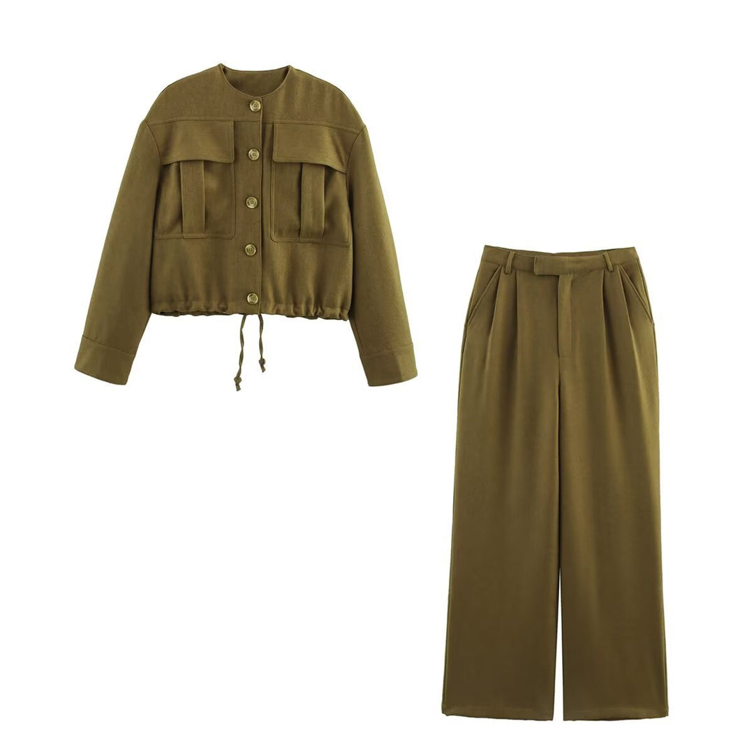 Damen Cropped Fieldjacke mit aufgesetzten Pattentaschen und Kordelzug Shop Nory
