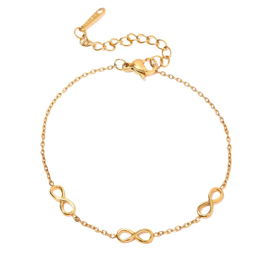 Damen elegantes Infinity-Armband aus hypoallergenem Edelstahl mit verstellbarem Verschluss Shop Nory