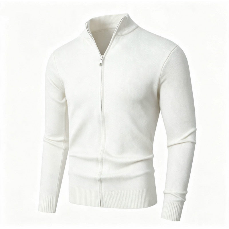 Herren Slim-Fit Feinstrick-Cardigan mit Zweifach-Reißverschluss und Stehkragen Shop Nory
