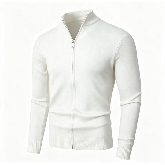 Herren Slim-Fit Feinstrick-Cardigan mit Zweifach-Reißverschluss und Stehkragen Shop Nory