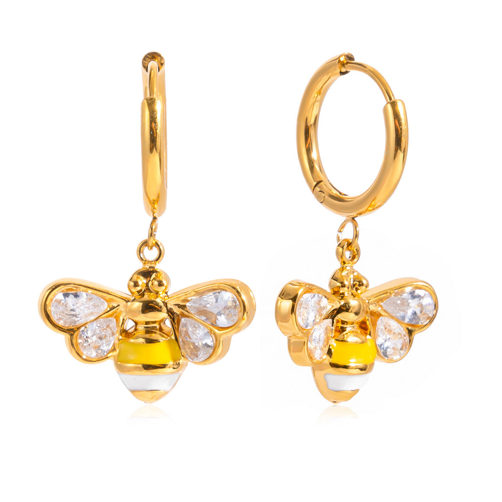 Damen Halskette mit Bienendesign und funkelnden Steinen Shop Nory