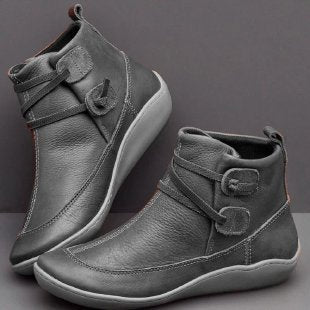 Damen Knöchelhohe Komfort-Boots aus Lederoptik mit Klettriemen und elastischer Schnürung Shop Nory