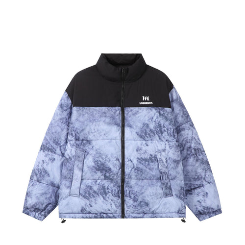 Unisex Gefütterte Boxy‑Isolationsjacke mit Marmoreffekt und hohem Stehkragen Shop Nory