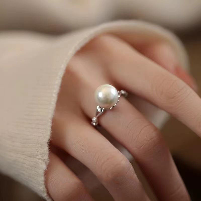 Damen Eleganter Perlenring mit filigraner Detailarbeit Shop Nory