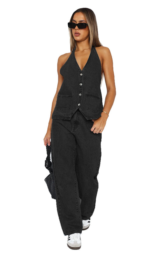 Damen Elegantes und lässiges Zweiteiler-Anzug-Set