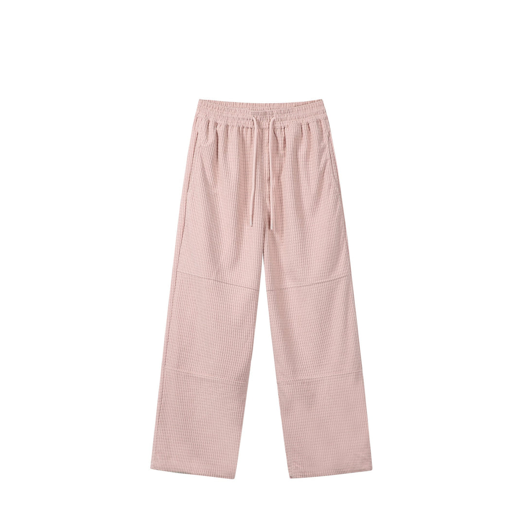 Damen Waffelstrick-Loungehose mit weitem Bein, elastischem Bund und Tunnelzug Shop Nory