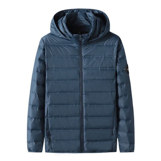 Herren Ultraleichte Steppjacke mit Kapuze, Kompaktpackbare Thermo-Isolierung und windabweisender Außenhülle Shop Nory