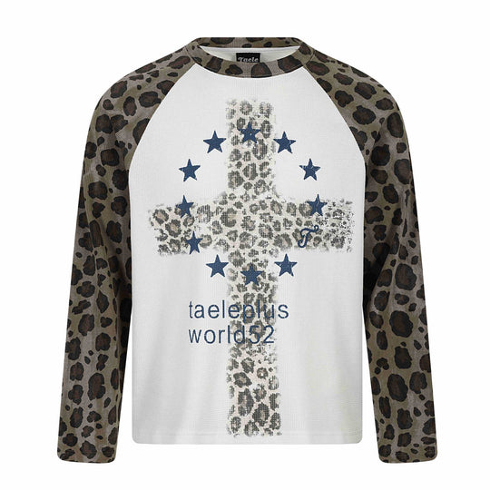 Damen Langarm-Thermo-Shirt mit Raglanärmeln und Leopard-Einsätzen Shop Nory