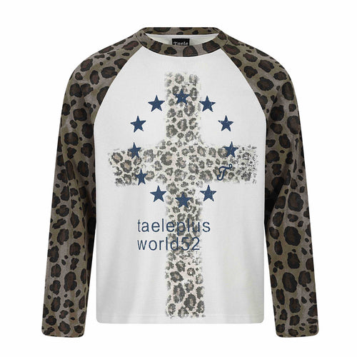 Damen Langarm-Thermo-Shirt mit Raglanärmeln und Leopard-Einsätzen Shop Nory