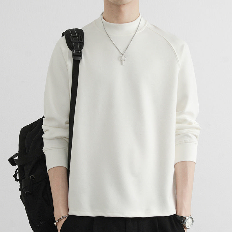 Herren Minimalistisches Mockneck-Sweatshirt aus Tech‑Fleece mit Raglanärmeln Shop Nory