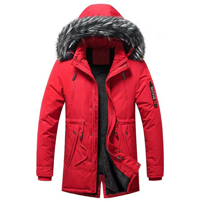Herren Wattierter Winterparka mit Kapuze und Kunstfellbesatz, wasserabweisend und thermoisoliert Shop Nory