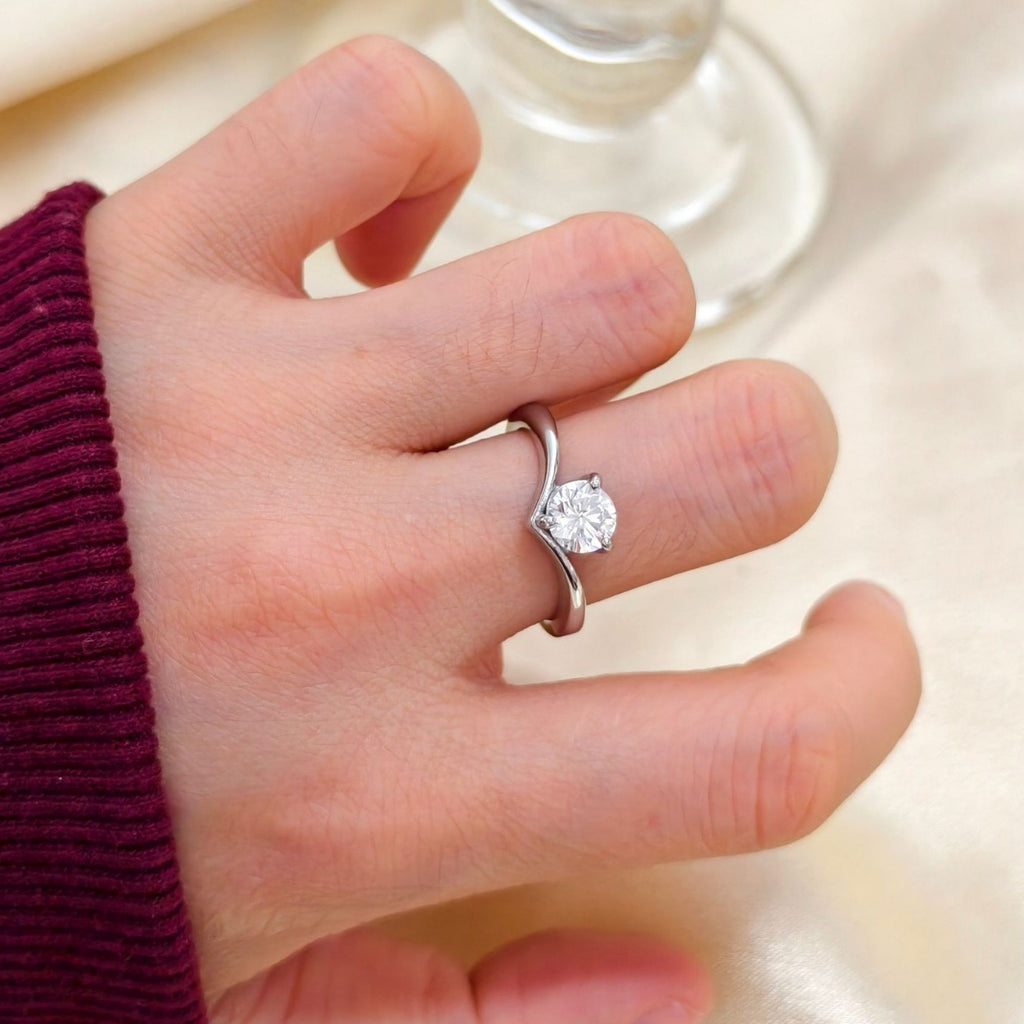 Damen Eleganter Herzförmiger Solitärring Shop Nory