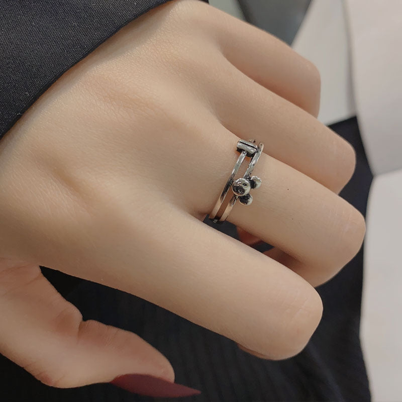 Damenring aus hochwertigem Edelstahl mit erhabenem Design und filigraner Verzierung Shop Nory