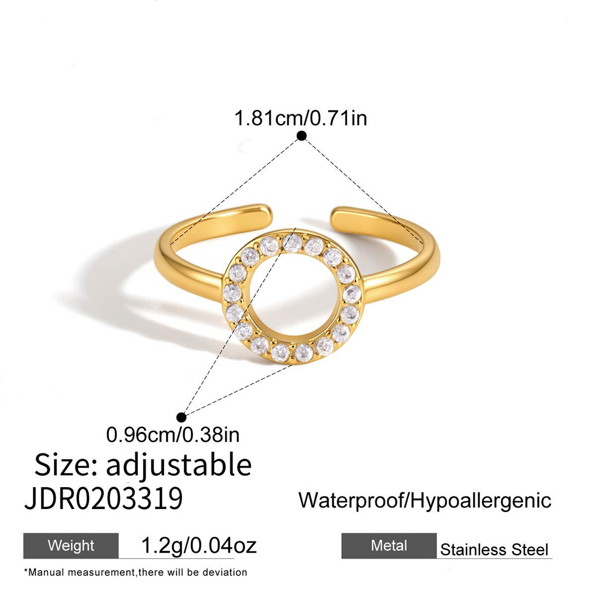 Damen Offenes Ring mit floralen Zirkonia-Details Shop Nory