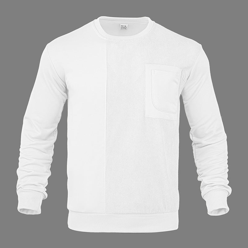 Herren Struktur-Sweatshirt mit Rippen-Panel und Brusttasche Shop Nory