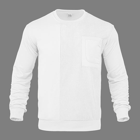 Herren Struktur-Sweatshirt mit Rippen-Panel und Brusttasche Shop Nory