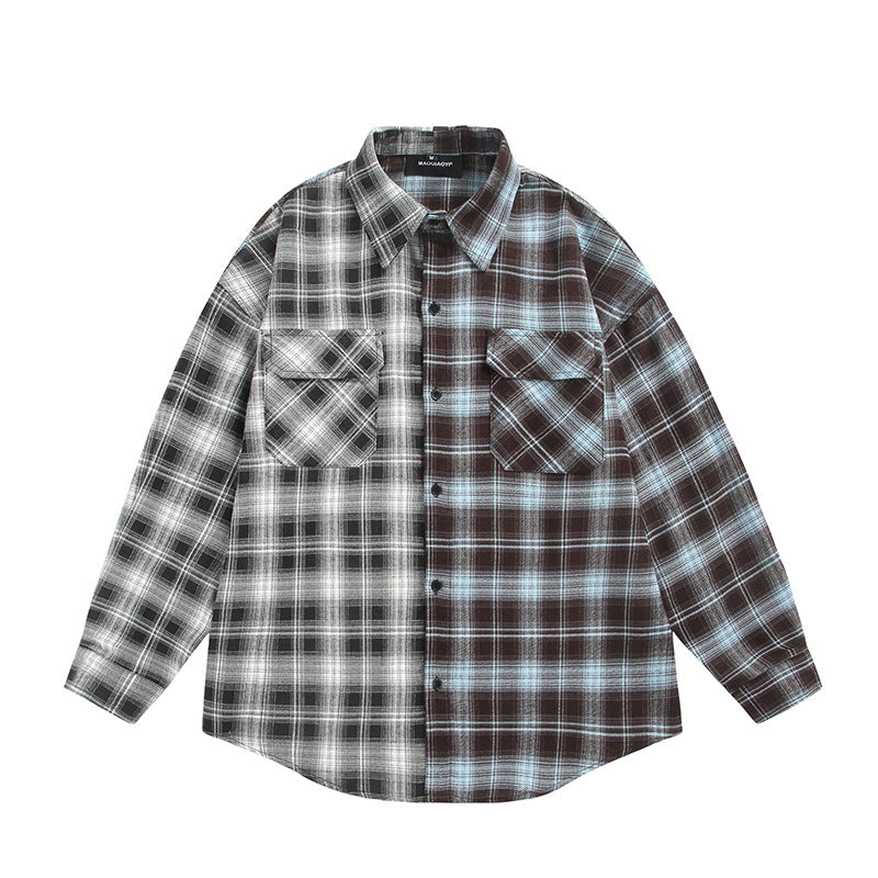 Unisex Geteiltes kariertes Overshirt im Hemdjacken‑Stil Shop Nory