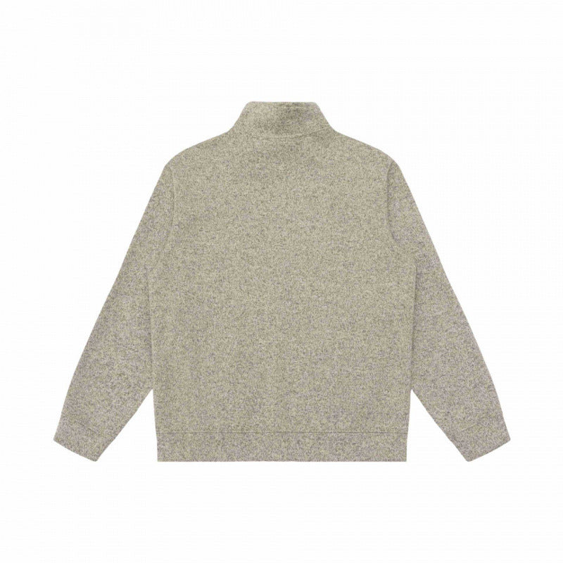 Unisex Melierte Fleece-Zipjacke mit Stehkragen und Reißverschlusstaschen Shop Nory