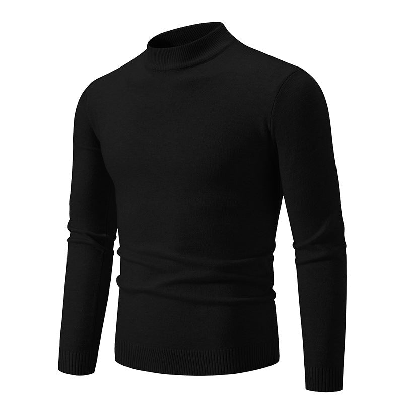Herren nan taillierter Rollkragenpullover aus feinem Feinstrick mit geripptem Kragen