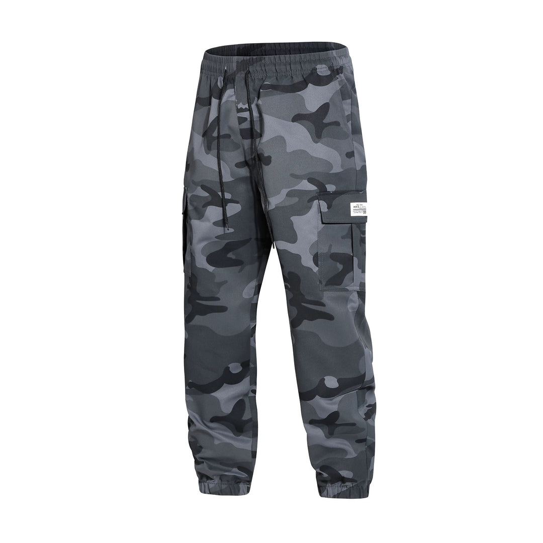 Herren Cargohose im Joggerstil mit Camouflage, Tunnelzugbund & elastischen Knöchelbündchen Shop Nory